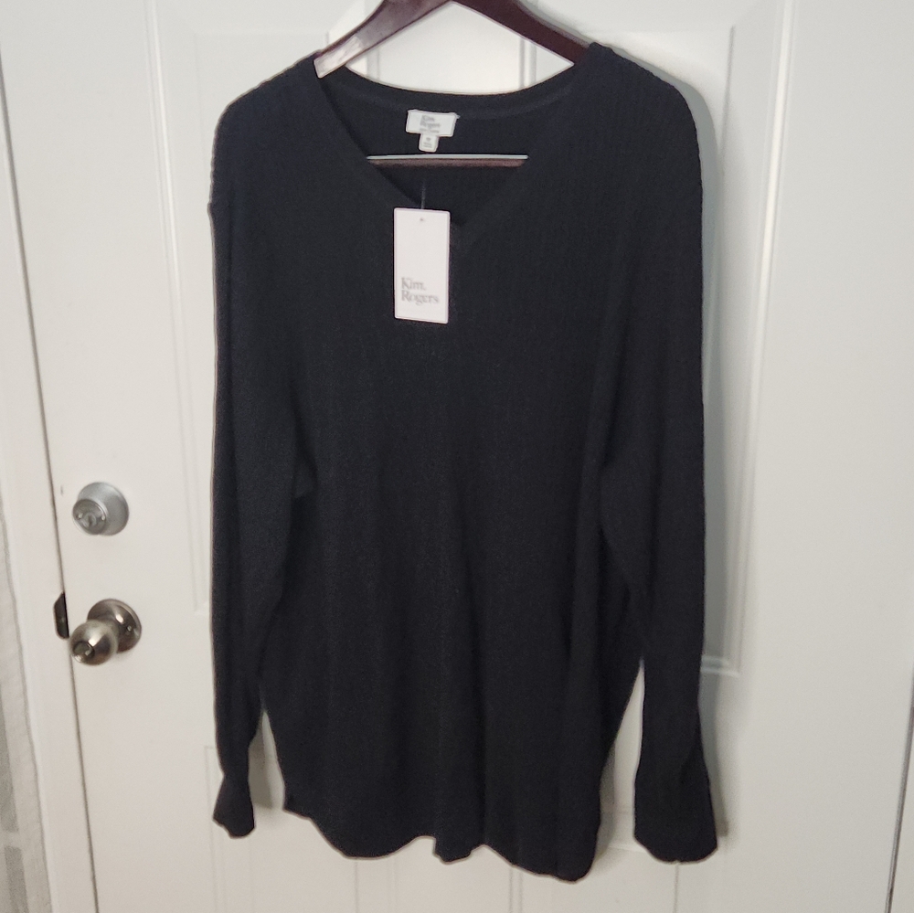 NWT Kim Rogers Long Black Sweater Size 3X Plus